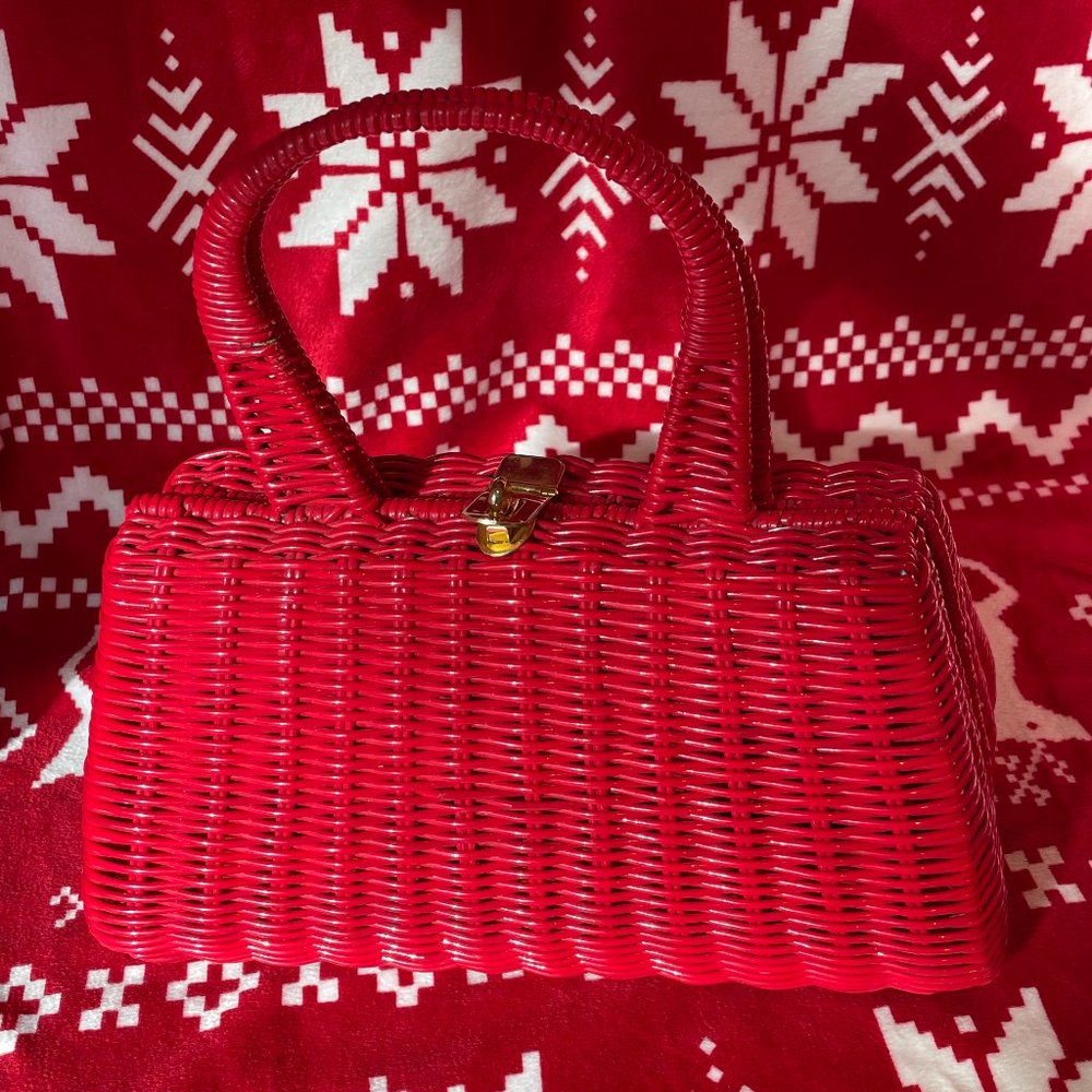 Wicker Purse in Red